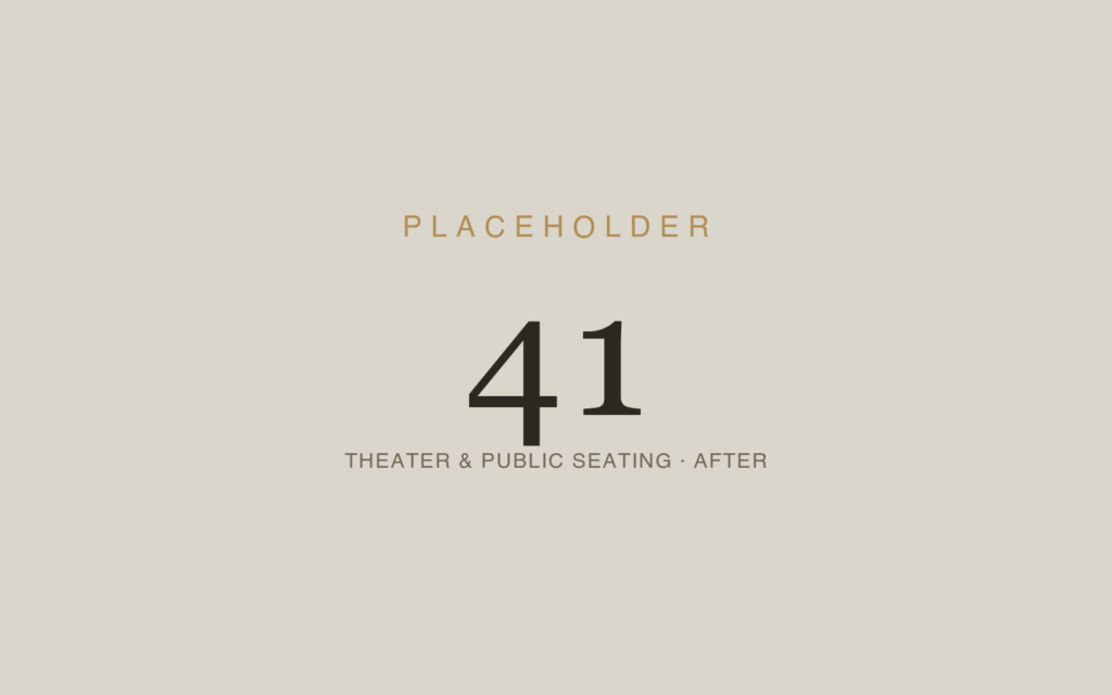 Theater, Auditorium & Public Seating — After